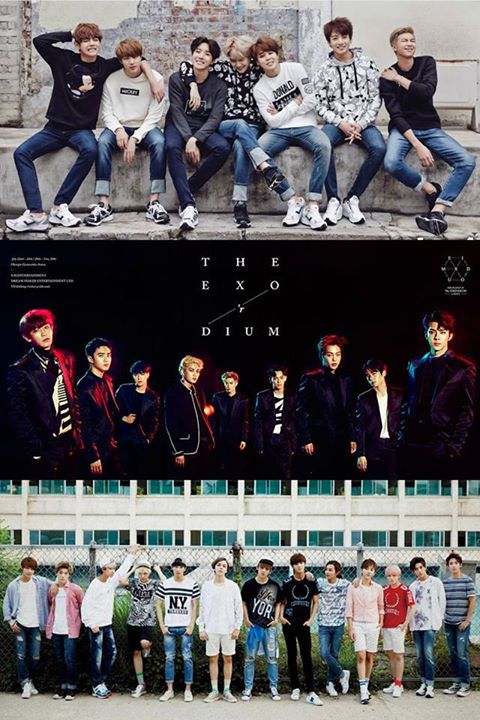 Instiz: Biểu đồ thống kê về concert của EXO, BTS và Seventeen