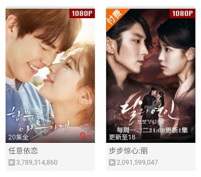 Daum Cafe: Top 10 phim truyền hình Hàn Quốc có lượt xem cao nhất trên trang của Trung Quốc 