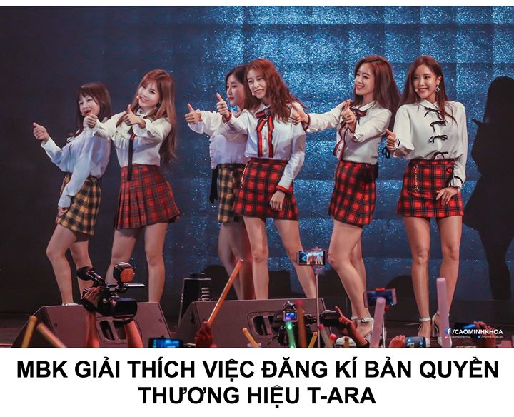 MBK Entertainment thông báo: “Chúng tôi đã đăng kí bản quyền cho thương hiệu T-Ara, đây là điều tự nhiên. Chúng tôi tin rằng mình có lý do chính đáng để làm việc này với tư cách công ty cũ của nhóm để bảo vệ cái tên T-Ara. So sánh trường hợp này với B2ST 