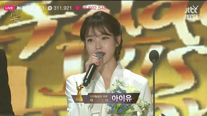 IU thắng Daesang Digital Song of the Year  tại Golden Disc Awards lần thứ 32 với “Through the Night”