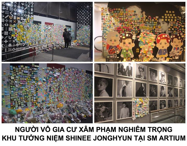 Theo nguồn tin, một số người v&ocirc; gia cư lớn tuổi bao gồm cả nam v&agrave; nữ đ&atilde; c&oacute; h&agrave;nh vi thiếu t&ocirc;n trọng khi lấy đi qu&agrave; tưởng niệm fan d&agrave;nh tặng cho Jonghyun, như v&ograve;ng tay v&agrave; c&aacute;c g&oacute;i đồ ăn nhẹ m&agrave; nam idol qu&aacute; cố y&ecirc;u th&iacute;ch.