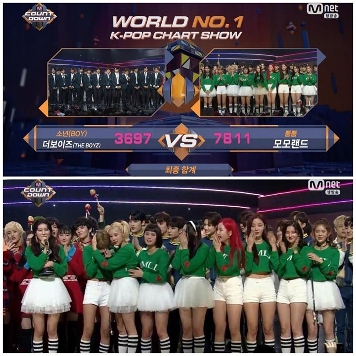 MOMOLAND thắng chiếc c&uacute;p đầu ti&ecirc;n tr&ecirc;n show &acirc;m nhạc trước The Boyz tại M! Countdown 
