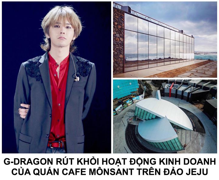 Trưởng nhóm Big Bang rút vốn đầu tư khỏi Mônsant và sang nhượng lại cho người khác. Hiện G-Dragon chuẩn bị mở quán cafe mới có thiết kế giống logo Peaceminusone nằm trong YG Town, thuộc khu nghỉ dưỡng Jeju Shinhwa World.