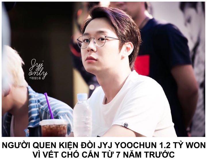 Theo Sở cảnh s&aacute;t Gangnam, một người bạn của JYJ Yoochun gọi tắt l&agrave; &lsquo;A&rsquo; đ&atilde; đ&acirc;m đơn kiện nam ca sĩ v&igrave; tội bất cẩn, đ&ograve;i bồi thường ph&iacute; tổn điều trị xấp xỉ 26 tỷ VNĐ sau khi bị ch&oacute; của Yoochun cắn trong một lần đến thăm nh&agrave; v&agrave;o năm 2011. 