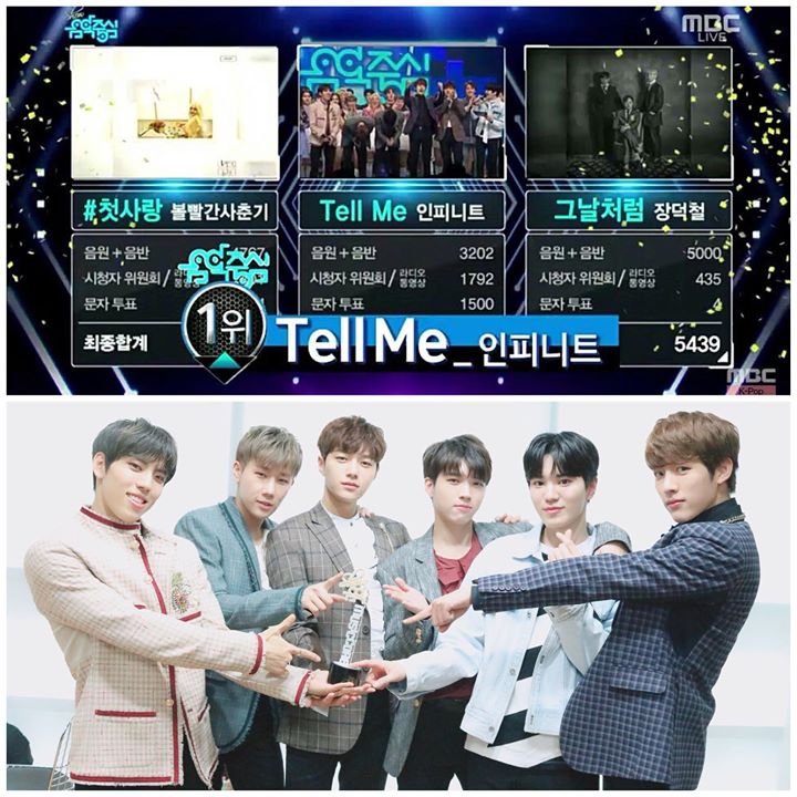 “Tell Me” tiếp tục rinh cúp cho INFINITE trên Music Core trước Bolbbalgan4 và Jang Deok Cheol 