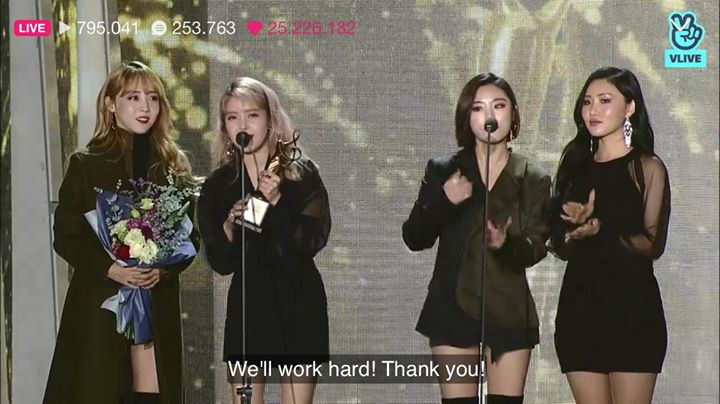 MAMAMOO thắng giải Tik Tok Best Dance Performance tại Seoul Music Awards lần thứ 27