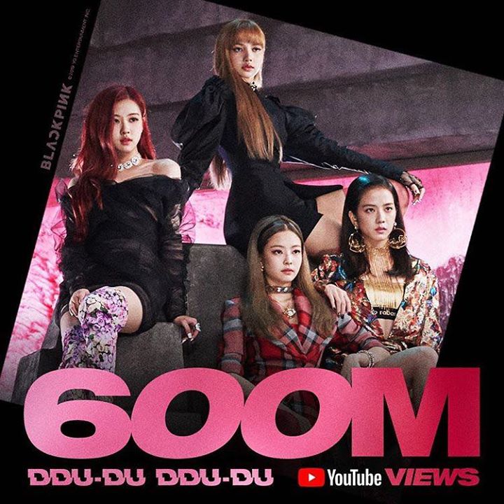 “DDu-Du DDu-Du” trở thành MV nhóm nhạc K-Pop cán mốc 600 triệu views nhanh nhất trên Youtube. BLACKPINK cũng là nhóm nhạc Hàn Quốc thứ hai sở hữu thành tích này sau “DNA” của BTS vài ngày trước 