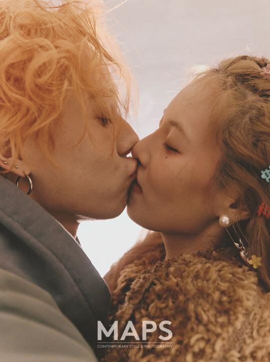 HyunA và E’Dawn hôn nhau trên tạp chí MAPS