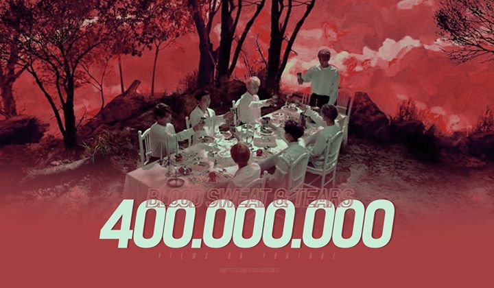 Với “Blood Sweat and Tears”, BTS hiện là nhóm nhạc Hàn Quốc duy nhất có 6 MV cán mốc 400 triệu views 