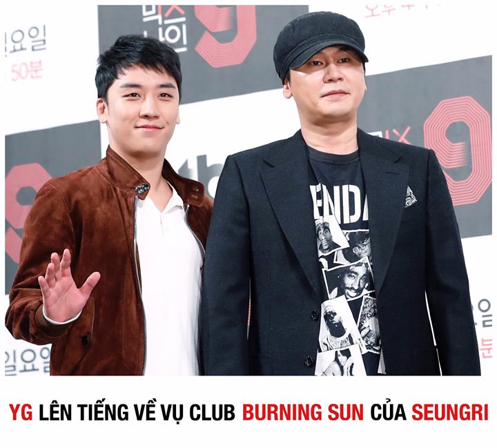 Chủ tịch Yang Hyun Suk đích thân phản hồi: “Công việc kinh doanh cá nhân của nghệ sĩ hoàn toàn không liên quan đến YG, do đó chúng tôi đã do dự khi phải đưa ra thông báo chính thức, và cũng gặp nhiều khó khăn trong việc nắm rõ tình hình ở Burning Sun.”