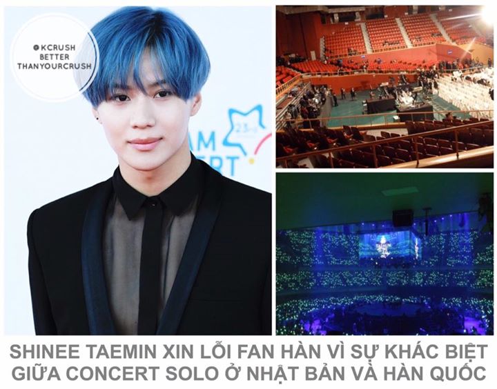 Fan hâm mộ Hàn Quốc của Taemin đã rất tức giận khi địa điểm tổ chức solo concert đầu tiên tại Hàn Quốc mang tên ‘OFF-SICK’ vào tháng 8 sắp tới ở Hội trường Olympic Seoul chỉ có 3,000 chỗ ngồi. Trong khi đó solo concert của Taemin tại Nhật lại có sức chứa 