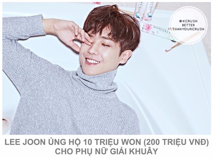 Một đại diện từ &lsquo;House of Sharing&rsquo; - quỹ từ thiện chu cấp ph&uacute;c lợi x&atilde; hội cho phụ nữ giải khu&acirc;y (n&ocirc; lệ t&igrave;nh dục của l&iacute;nh Nhật trong Thế chiến thứ II) đ&atilde; x&aacute;c nhận th&ocirc;ng tin n&agrave;y. Trước đ&acirc;y Lee Joon cũng từng quy&ecirc;n g&oacute;p cho c&aacute;c nạn nh&acirc;n vụ ch&igrave;m ph&agrave; Sewol. Hiệ