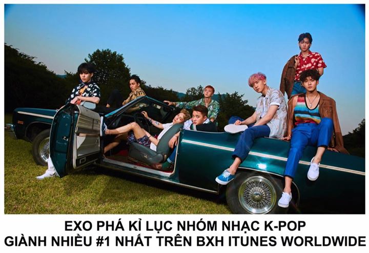 Tính đến thời điểm hiện tại, full album "The War" của EXO đã giành #1 trên Bảng xếp hạng Album iTunes 38 quốc gia https://goo.gl/uEyZey. Phá kỉ lục 33 quốc gia trước đó của BTS "Wings".