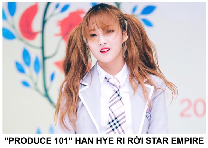 Star Empire xác nhận #12 của "Produce 101" mùa 1 kiêm cựu thành viên I.B.I Han Hye Ri đã chấm dứt hợp đồng với công ty sau cuộc thảo luận kĩ lưỡng. Về nhóm nữ OMZM, họ vẫn đang chuẩn bị cho kế hoạch debut vào nửa cuối năm nay nhưng chưa có gì được khẳng đ