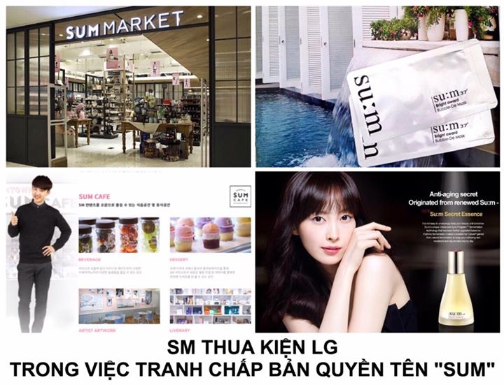 SM Entertainment đã thua kiện LG Household & Health vì sử dụng cụm từ ‘SUM’ đặt tên cho các cửa hàng bán goods của các ngôi sao trực thuộc SM.