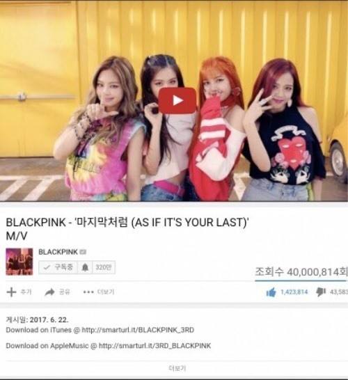 Bài báo: MV "As If It's Your Last" của Black Pink cán mốc 40 triệu view nhanh nhất trong các nhóm nhạc K-Pop