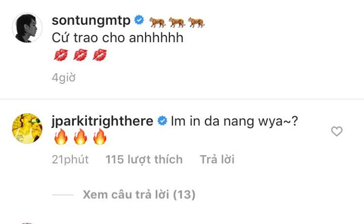 Jay Park comment vào ảnh của Sơn Tùng MTP: