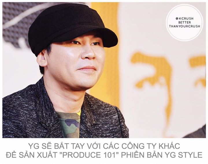 Một đại diện YG cho biết: "YG sẽ tung ra nhiều chương tr&igrave;nh thực tế bắt đầu từ m&ugrave;a thu năm nay. PD Han Dong Chul, người sản xuất "Show Me The Money" v&agrave; "Produce 101" m&ugrave;a 1 sẽ chịu tr&aacute;ch nhiệm chỉ đạo ch&iacute;nh. Đ&acirc;y sẽ l&agrave; lần đầu ti&ecirc;n YG bắt tay với c&aacute;c c&ocirc;ng t