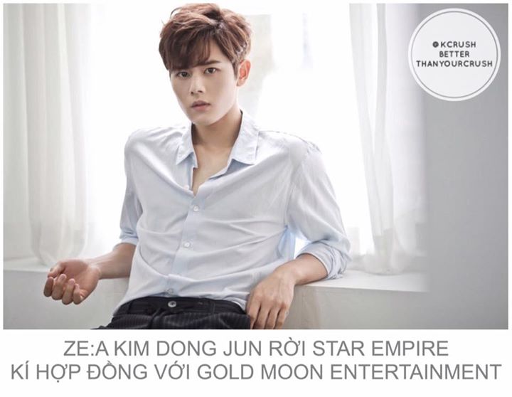 Gold Moon là công ty do quản lý cũ của Dong Jun làm CEO. Anh vừa đóng xong drama KBS "Still Loving You". Dong Jun là thành viên thứ 4 của ZE:A gia nhập công ty khác sau Kwang Hee kí với Bonboo Ent - công ty của Choo Sung Hoon và Kahi, Park Hyung Sik về UA