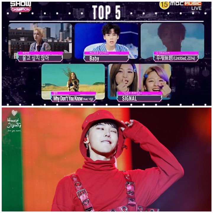 Thắng #1 trên Show Champion hôm nay là G-Dragon. Top 4 còn lại là SEVENTEEN, ASTRO, Chungha và TWICE