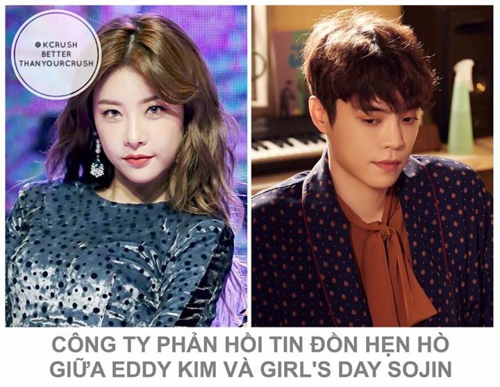 Truyền thông đưa tin Girl's Day Sojin và Eddy Kim thân nhau sau khi quay chương trình thực tế "I'm a Movie Director Too" của CGV tháng 8/2016 và mới bắt đầu hẹn hò được 2 tháng. Sở thích âm nhạc và những người bạn chung đã giúp cặp đôi giữ liên lạc. Ngoài