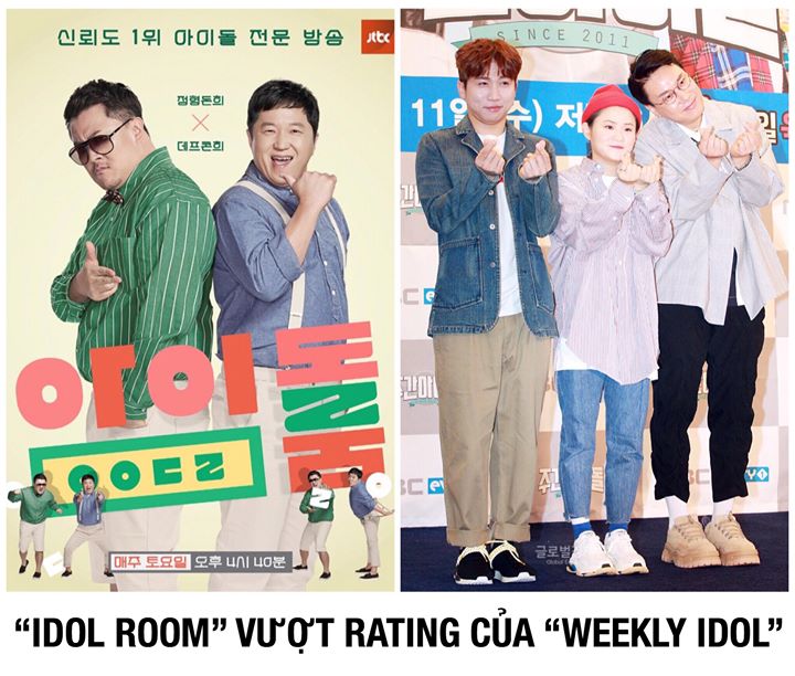 Tập mới nhất show “Idol Room” đài JTBC với sự tham gia của PENTAGON và (G)I-DLE đạt rating 0.5%. Cao hơn tập “Weekly Idol” phát sóng trên MBC Every1 tuần này với khách mời fromis_9 chỉ đạt 0.3%