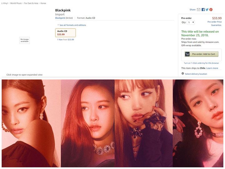 Amazon mở sẵn pre-order cho một album khác của BLACKPINK có giá 34$ phát hành ngày 23/11 năm nay ➞  amzn.to/2MnAW3l