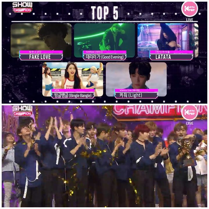 Wanna One thắng BTS, SHINee, (G)I-DLE và AOA trên Show Champion