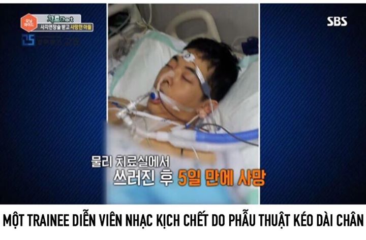 Chàng trai 23 tuổi này đã gặp bác sĩ tại một bệnh viện chỉnh hình ở Seoul năm 2016 để thảo luận về việc dao kéo khiến mình cao hơn. A quyết định trải qua cuộc phẫu thuật kéo dài chân nhưng chỉ sau 5 ngày hậu phẫu, A bất ngờ qua đời. 