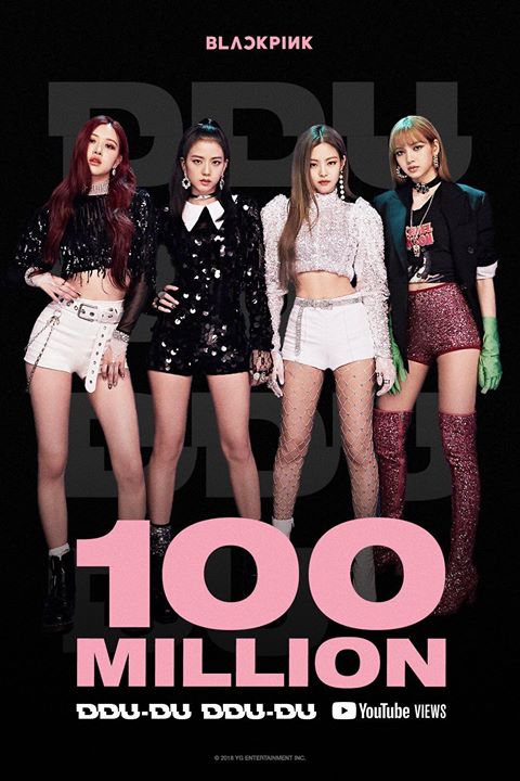 BLACKPINK phá kỉ lục nhóm nữ K-Pop có MV đạt 100 triệu views nhanh nhất của TWICE “LIKEY” chỉ sau 10 ngày 5 tiếng 45 phút phát hành “DDU-DU DDU-DU” 