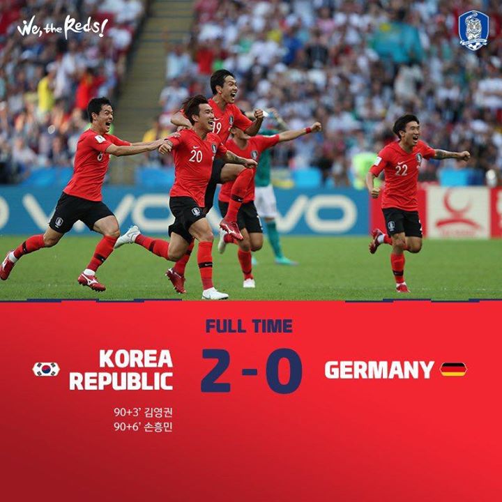 Hàn Quốc 2 - 0 Đức. Chính thức tiễn nhà Đương kim vô địch World Cup về nước tuy bị loại ở vòng 1/16
