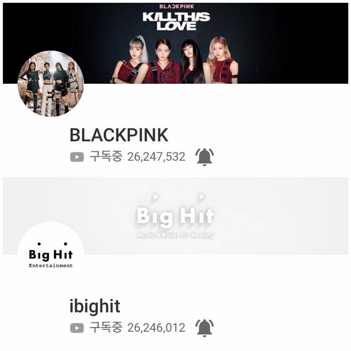 BLACKPINK vượt IBIGHIT - trở thành kênh Youtube Hàn Quốc có đông người theo dõi nhất trên nền tảng chia sẻ video lớn nhất thế giới - với hơn 26 triệu lượt.