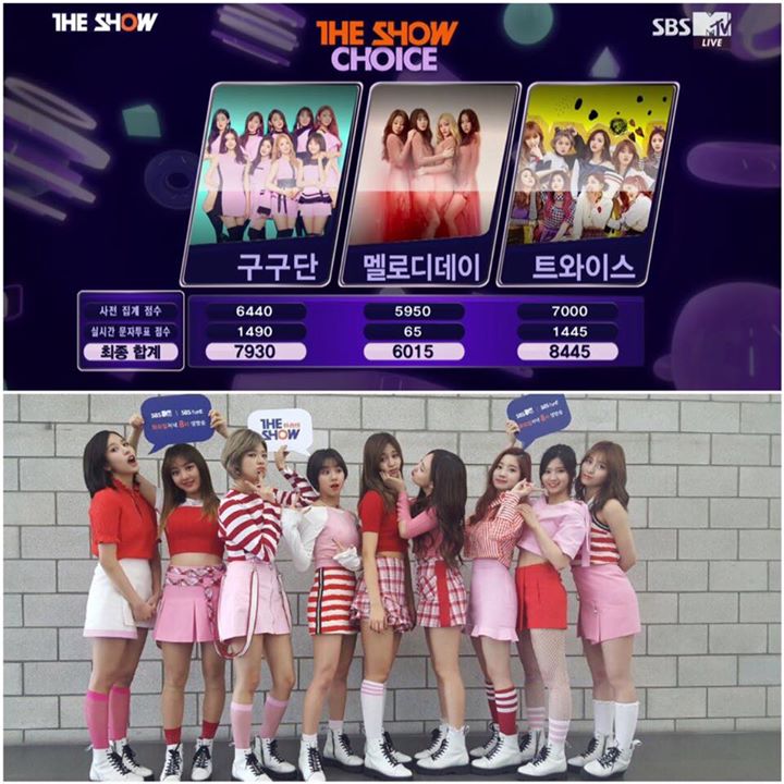 TWICE đã thắng cúp trên The Show tuần này trước Gugudan và Melody Day