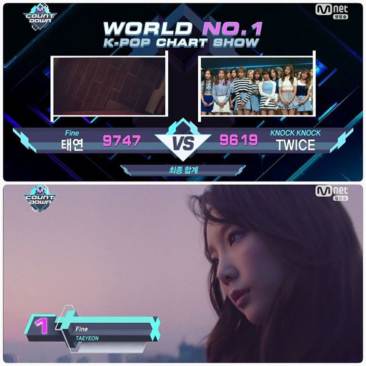 "Fine" của SNSD Taeyeon đã giành chiến thắng trên M Countdown hôm nay trước "Knock Knock" (TWICE).