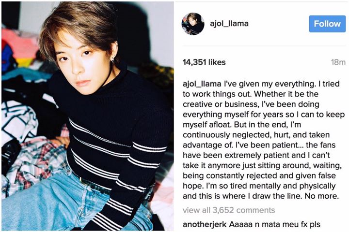 f(x) Amber đăng những lời ẩn ý đầy tuyệt vọng lên Instagram