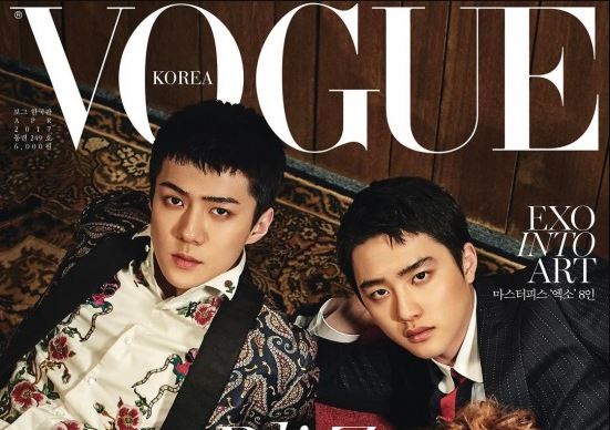 Các thành viên của EXO đều là những người mẫu quyến rũ trên trang bìa cho tạp chí Vogue Korea