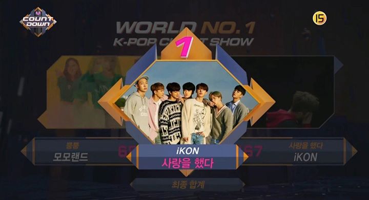 iKON thắng #LOVESCENARIO5thWin trước MOMOLAND trên M! Countdown 