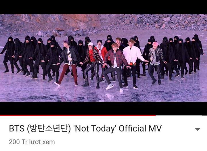“Not Today” là MV thứ 5 của BTS đạt 200 triệu views sau “DNA,” “Dope,” “Fire” và “Blood Sweat & Tears”