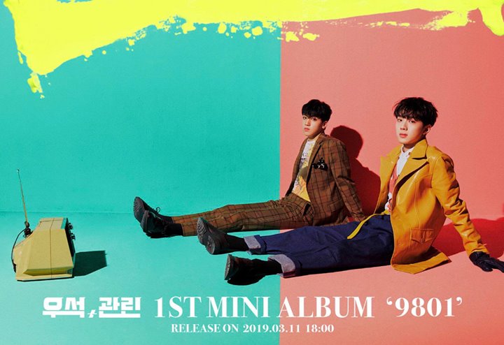 Wooseok x Lai Guan Lin hé lộ ảnh concept cho mini album trùng tên với năm sinh [9801] lên kệ ngày 11/03. Ca khúc chủ đề “별짓” do bộ đôi tham gia viết lời sản xuất bởi producer Peejay của The Black Label.