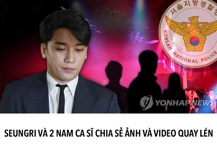 SBS FunE tiết lộ Seungri và 2 nam ca sĩ khác có trong một phòng chat chia sẻ video quay lén cảnh quan hệ tình dục. Một cảnh sát nói với phóng viên: “Trong số bằng chứng Kakaotalk nộp cho cảnh sát, có hơn 10 video và hình ảnh quay lén. Một số được tải lên 