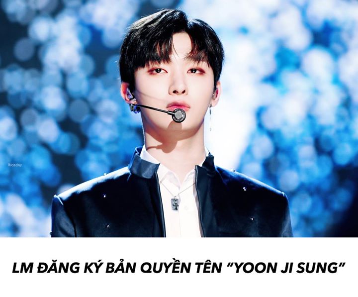 LM Entertainment đã nộp đơn đăng ký bản quyền cái tên tiếng Anh “YOON JISUNG” ở 5 hạng mục: chương trình game online, kinh doanh biểu diễn, dịch vụ giải trí, tư vấn lập kế hoạch biểu diễn nơi công cộng và trang trí như văn phòng phẩm, quảng cáo, túi xách,