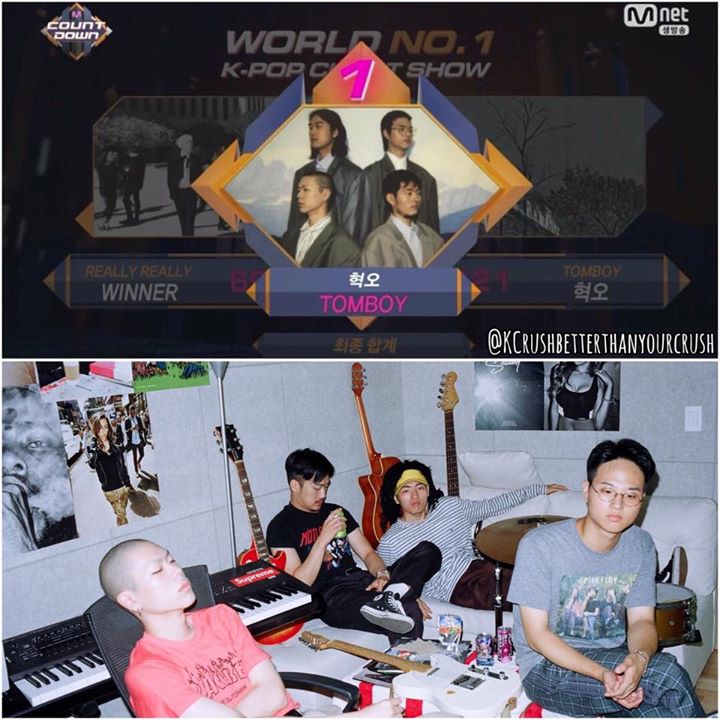 Sau 3 năm debut, band nhạc Indie Hyukoh lần đầu giành cúp show âm nhạc với chiến thắng trước WINNER trên M! Countdown hôm nay