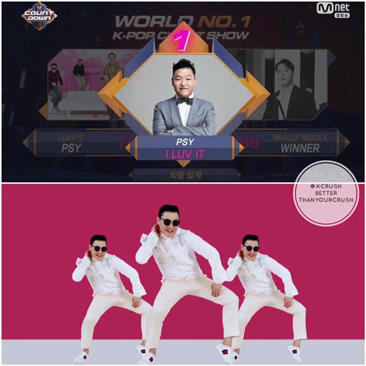 PSY đã thắng #1 tại M! Countdown tuần này trước WINNER. Cả hai đề cử đều không biểu diễn trên show. 