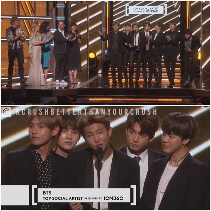 BTS trở thành nhóm nhạc K-Pop đầu tiên vinh danh tại Billboard Music Awards 2017. Nhóm thắng giải "Top Social Artist"  trước Justin Bieber, Selena Gomez, Ariana Grande và Shawn Mendes.