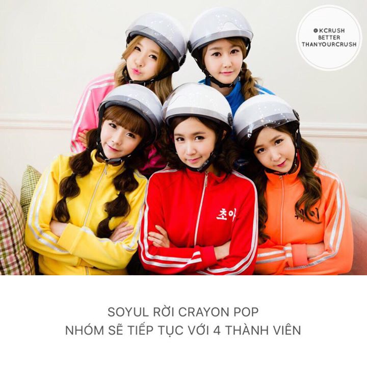 Sau khi kết h&ocirc;n v&agrave; sinh con với H.O.T Moon Hee Jun, Soyul ch&iacute;nh thức th&ocirc;ng b&aacute;o rời Crayon Pop. 4 th&agrave;nh vi&ecirc;n c&ograve;n lại gồm Geumi, Ellin, Choa v&agrave; Way sẽ k&iacute; tiếp hợp đồng với Chrome Ent. chỉ để biểu diễn v&agrave; ph&aacute;t h&agrave;nh album. C&aacute;c hoạt động kh&aacute;c ngo&agrave;i &acirc;m nhạc như