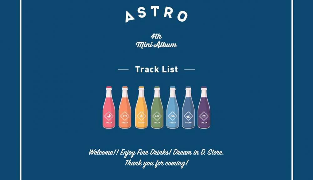 ASTRO tiết lộ danh sách bài hát của “Dream Part .01” như một menu đồ uống