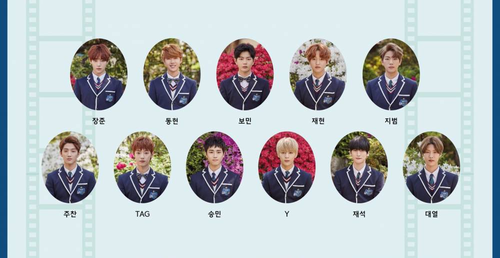 Nhóm nhạc nam mới của Woollim Entertainment Golden Child tiết lộ các thành viên trong bộ đồng phục học sinh