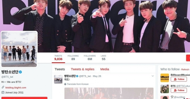 BTS lập kỳ tích 2 tháng thu hút thêm 1 triệu người follow tài khoản Twitter