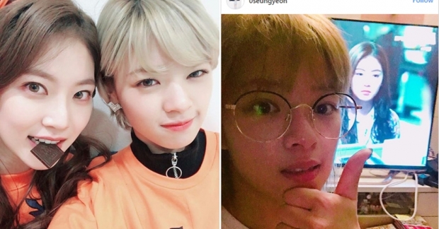 Jungyeon (TWICE) dù bận rộn vẫn dành thời gian xem phim của chị gái