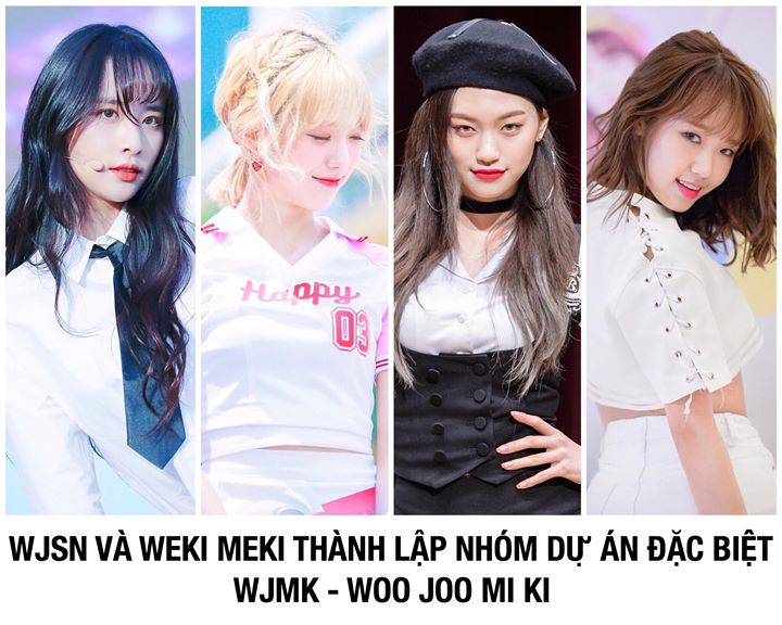 Màn kết hợp giữa 4 thành viên WJSN Seola, Luda và Weki Meki Doyeon, Yoojung sẽ được hé lộ lần đầu tiên qua buổi phát sóng chiều nay trên V Live